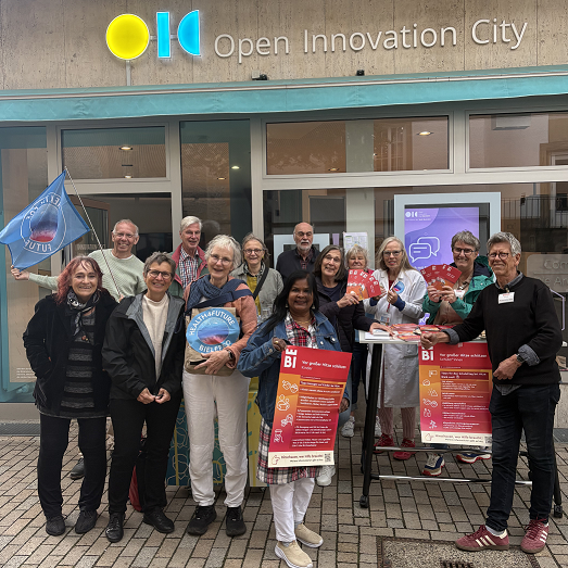 Hitzeaktionstag-2026 Aktive beim Hitzeaktionstag 2026 in Bielefeld